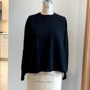 Jcrew boxy long slv crew neck sweater w/ hi-lo hem